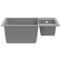 Fregadero de cocina doble seno con rebosadero granito gris de vidaXL, Fregaderos - Ref: Foro24-147086, Precio: 110,63 €, Desc...