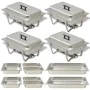Set calentador de comida para buffet 4 piezas acero inoxidable de vidaXL, Escalfadores - Ref: Foro24-50530, Precio: 229,08 €,...