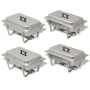 Set calentador de comida para buffet 4 piezas acero inoxidable de vidaXL, Escalfadores - Ref: Foro24-50530, Precio: 229,08 €,...