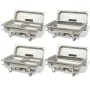 Set calentador de comida para buffet 4 piezas acero inoxidable de vidaXL, Escalfadores - Ref: Foro24-50530, Precio: 229,08 €,...