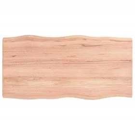 Tablero mesa madera tratada borde natural marrón 100x50x(2-6)cm de vidaXL, Tableros para mesas - Ref: Foro24-363952, Precio: ...