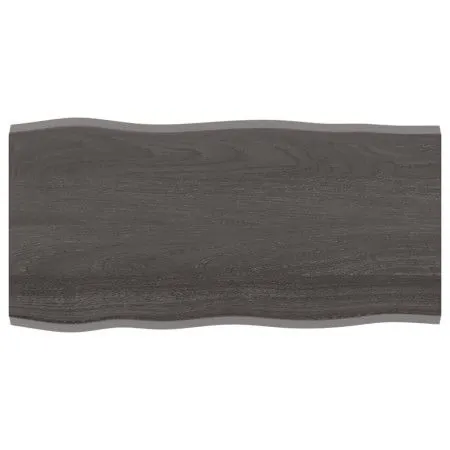 Treated oak wood table top brown live edge 100x50x2 cm by vidaXL, Table tops - Ref: Foro24-364016, Price: 39,64 €, Discount: %