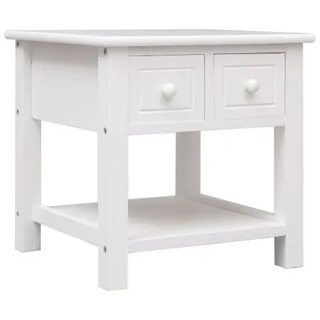 Mesa auxiliar madera de Paulownia blanco 40x40x40 cm de vidaXL, Mesas auxiliares - Ref: Foro24-284070, Precio: 53,26 €, Descu...