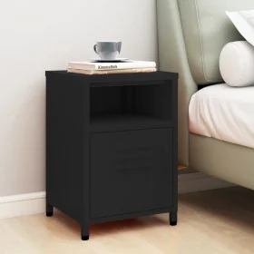 Mesita de noche acero negro 35x35x51 cm de vidaXL, Mesitas de noche - Ref: Foro24-336223, Precio: 78,69 €, Descuento: %
