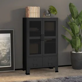 Baúl de almacenaje industrial metal negro 70x40x115 cm de vidaXL, Baúles de almacenamiento - Ref: Foro24-339621, Precio: 278,...