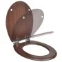 Asiento inodoro WC tapa de cierre suave MDF marrón de vidaXL, Asientos de inodoros y bidés - Ref: Foro24-140800, Precio: 55,3...