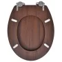 Asiento inodoro WC tapa de cierre suave MDF marrón de vidaXL, Asientos de inodoros y bidés - Ref: Foro24-140800, Precio: 55,3...