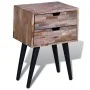Mesita de noche con 2 cajones madera de teca reciclada de vidaXL, Mesitas de noche - Ref: Foro24-241711, Precio: 100,97 €, De...