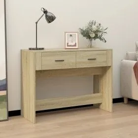 Konsolentisch aus Sonoma-Eichenfurnier 100x39x75 cm von vidaXL, Tische - Ref: Foro24-816779, Preis: 66,38 €, Rabatt: %