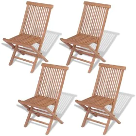Sillas de jardín plegables 4 unidades madera maciza de teca de vidaXL, Sillas de jardín - Ref: Foro24-43040, Precio: 222,56 €...