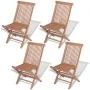 Sillas de jardín plegables 4 unidades madera maciza de teca de vidaXL, Sillas de jardín - Ref: Foro24-43040, Precio: 222,56 €...