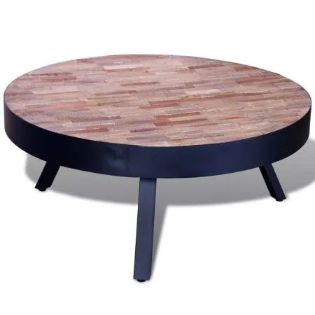 Mesa de centro redonda madera de teca reciclada de vidaXL, Mesas de centro - Ref: Foro24-241714, Precio: 140,52 €, Descuento: %