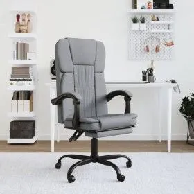 Silla de oficina reclinable de tela gris claro de vidaXL, Sillas de oficina - Ref: Foro24-349617, Precio: 117,37 €, Descuento: %