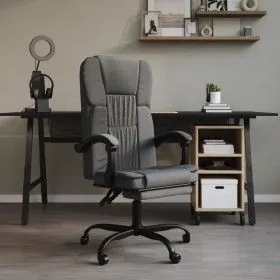 Silla de oficina reclinable de tela gris oscuro de vidaXL, Sillas de oficina - Ref: Foro24-349618, Precio: 117,37 €, Descuent...