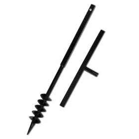 Earth drill with double spiral black steel handle 80 mm by vidaXL, Helical augers - Ref: Foro24-141023, Price: 34,11 €, Disco...