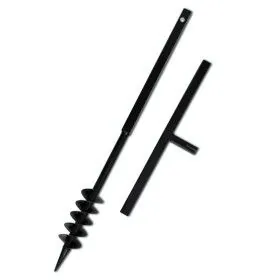 Taladro de tierra con mango doble espiral acero negro 80 mm de vidaXL, Barrenas helicoidales - Ref: Foro24-141023, Precio: 34...