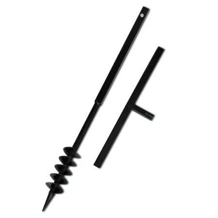 Earth drill with double spiral black steel handle 80 mm by vidaXL, Helical augers - Ref: Foro24-141023, Price: 34,11 €, Disco...