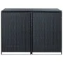 Cobertizo doble contenedor basura ratán negro 148x80x111cm de vidaXL, Cobertizos - Ref: Foro24-43887, Precio: 265,82 €, Descu...