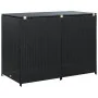 Cobertizo doble contenedor basura ratán negro 148x80x111cm de vidaXL, Cobertizos - Ref: Foro24-43887, Precio: 265,82 €, Descu...