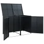 Cobertizo doble contenedor basura ratán negro 148x80x111cm de vidaXL, Cobertizos - Ref: Foro24-43887, Precio: 265,82 €, Descu...