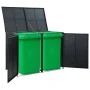 Cobertizo doble contenedor basura ratán negro 148x80x111cm de vidaXL, Cobertizos - Ref: Foro24-43887, Precio: 265,82 €, Descu...