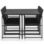 Set comedor de jardín 7 piezas y cojines ratán sintético negro de vidaXL, Conjuntos de jardín - Ref: Foro24-44444, Precio: 50...