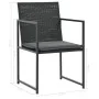 Set comedor de jardín 7 piezas y cojines ratán sintético negro de vidaXL, Conjuntos de jardín - Ref: Foro24-44444, Precio: 50...