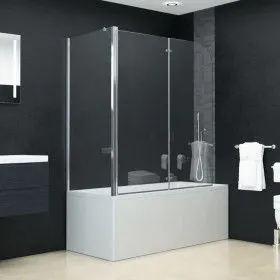 ESG folding shower screen 120x68x130 cm by vidaXL, shower doors - Ref: Foro24-144676, Price: 232,19 €, Discount: %