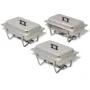 Set calentador de comida para buffet 3 piezas acero inoxidable de vidaXL, Escalfadores - Ref: Foro24-50529, Precio: 171,93 €,...