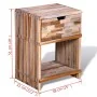 Mesita de noche con cajón madera de teca reciclada de vidaXL, Mesitas de noche - Ref: Foro24-241715, Precio: 94,67 €, Descuen...