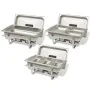 Set calentador de comida para buffet 3 piezas acero inoxidable de vidaXL, Escalfadores - Ref: Foro24-50529, Precio: 171,93 €,...