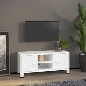 Mueble de TV industrial metal blanco 105x35x42 cm de vidaXL, Muebles TV - Ref: Foro24-339619, Precio: 75,58 €, Descuento: %