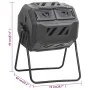 Contenedor de compostaje de jardín negro 73x64x95 cm 160 L de vidaXL, Compostadores - Ref: Foro24-152232, Precio: 124,09 €, D...