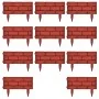 Brick-colored grass separator fence 11 pieces by vidaXL, Garden edging and edging - Ref: Foro24-141257, Price: 38,34 €, Disco...