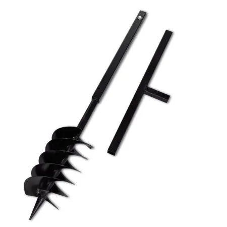 Schwarzer Stahl-Erdbohrer mit Griff 150 mm Drei Spiralen von vidaXL, Spiralschnecken - Ref: Foro24-141026, Preis: 48,04 €, Ra...