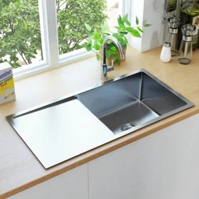 Handgefertigtes Küchenspülbecken aus Edelstahl von vidaXL, Sinkt - Ref: Foro24-145080, Preis: 153,89 €, Rabatt: %
