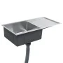 Fregadero de cocina hecho a mano acero inoxidable de vidaXL, Fregaderos - Ref: Foro24-145080, Precio: 153,89 €, Descuento: %