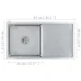 Fregadero de cocina hecho a mano acero inoxidable de vidaXL, Fregaderos - Ref: Foro24-145080, Precio: 153,89 €, Descuento: %