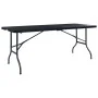Mesa de jardín plegable imitación ratán HDPE negro 180x75x72 cm de vidaXL, Mesas de jardín - Ref: Foro24-48831, Precio: 100,7...
