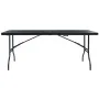 Mesa de jardín plegable imitación ratán HDPE negro 180x75x72 cm de vidaXL, Mesas de jardín - Ref: Foro24-48831, Precio: 100,7...
