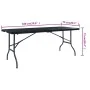 Mesa de jardín plegable imitación ratán HDPE negro 180x75x72 cm de vidaXL, Mesas de jardín - Ref: Foro24-48831, Precio: 100,7...