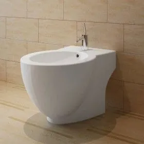 Bidé de pie redondo de cerámica de alta calidad blanco by vidaXL, Bidets - Ref: Foro24-140665, Price: 155,52 €, Discount: %