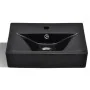 Lavabo rectangular de cerámica hueco de grifo/desagüe negro de vidaXL, Lavabos - Ref: Foro24-141933, Precio: 71,45 €, Descuen...