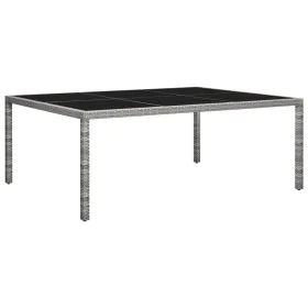Mesa de comedor de jardín ratán sintético gris 200x150x74 cm de vidaXL, Mesas de jardín - Ref: Foro24-46130, Precio: 180,14 €...