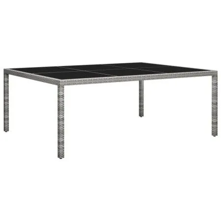 Mesa de comedor de jardín ratán sintético gris 200x150x74 cm de vidaXL, Mesas de jardín - Ref: Foro24-46130, Precio: 180,14 €...