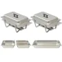 Set calentador de comida para buffet 2 piezas acero inoxidable de vidaXL, Escalfadores - Ref: Foro24-50528, Precio: 121,41 €,...