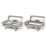 Set calentador de comida para buffet 2 piezas acero inoxidable de vidaXL, Escalfadores - Ref: Foro24-50528, Precio: 121,41 €,...
