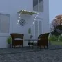 Toldo retráctil con LED amarillo y blanco 150x150 cm de vidaXL, Toldos - Ref: Foro24-145908, Precio: 42,41 €, Descuento: %