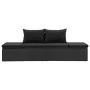 Tumbona con cojines ratán sintético negro de vidaXL, Tumbonas - Ref: Foro24-46224, Precio: 206,55 €, Descuento: %