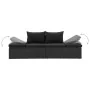 Tumbona con cojines ratán sintético negro de vidaXL, Tumbonas - Ref: Foro24-46224, Precio: 206,55 €, Descuento: %